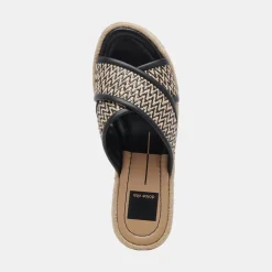 Eldora Heels White Black Raffia