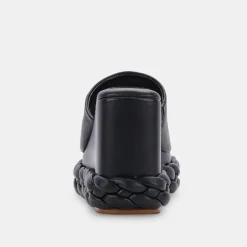 Elene Wedges Black Leather