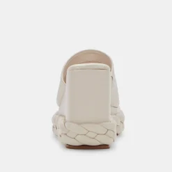Elene Wedges Ivory Leather