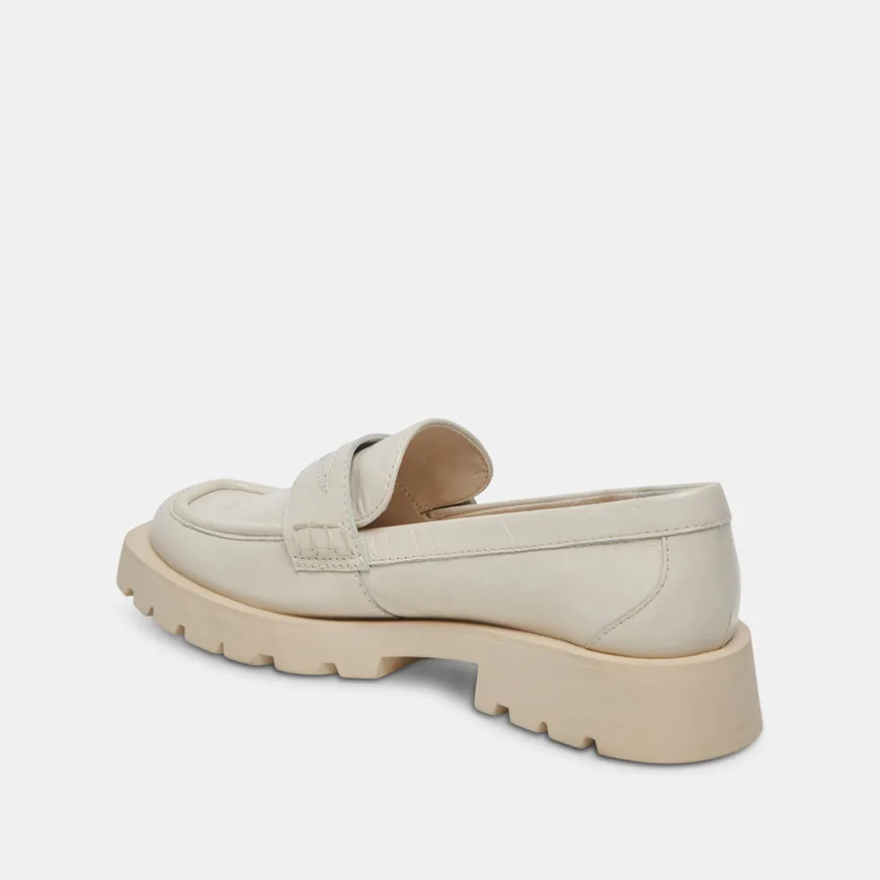 Elias Flats Off White Crinkle Patent