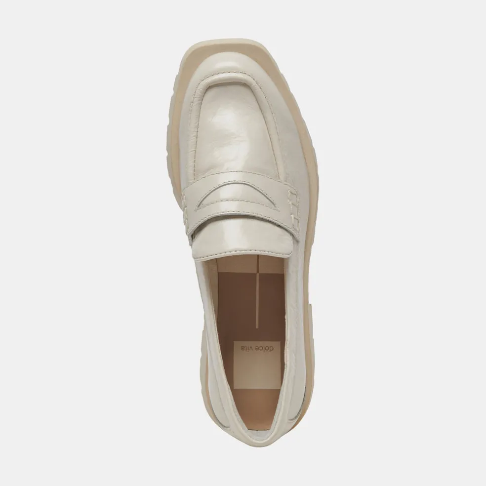 Elias Flats Off White Crinkle Patent