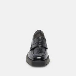 Elias Flats Onyx Crinkle Patent