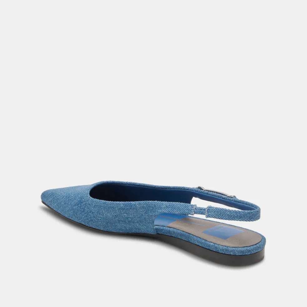 Elley Flats Blue Denim