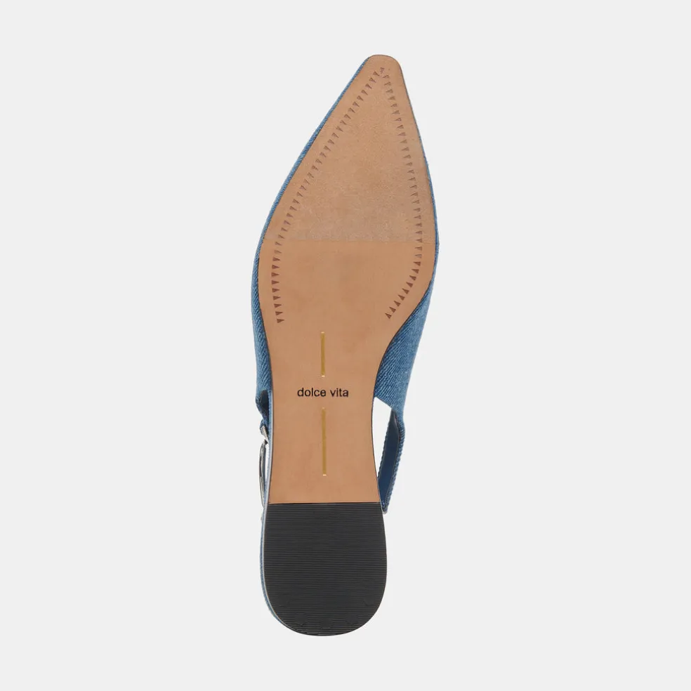 Elley Flats Blue Denim