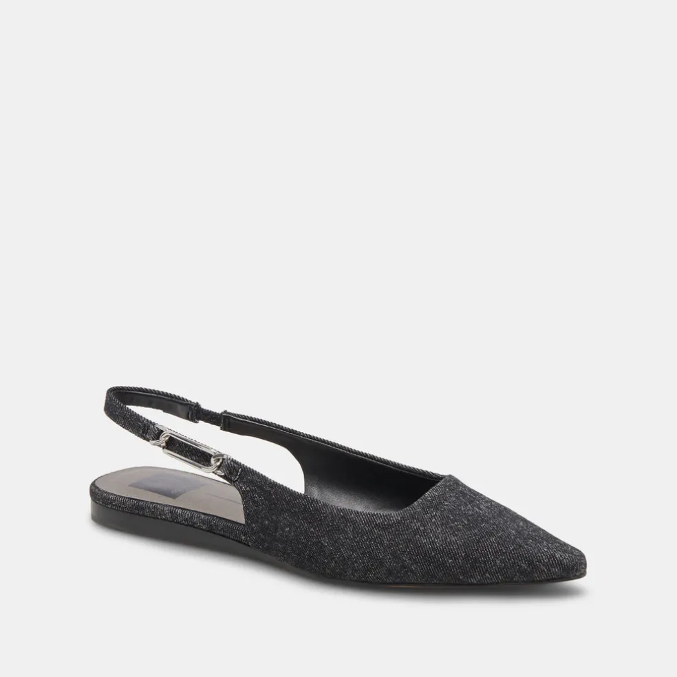 Elley Flats Carbon Denim