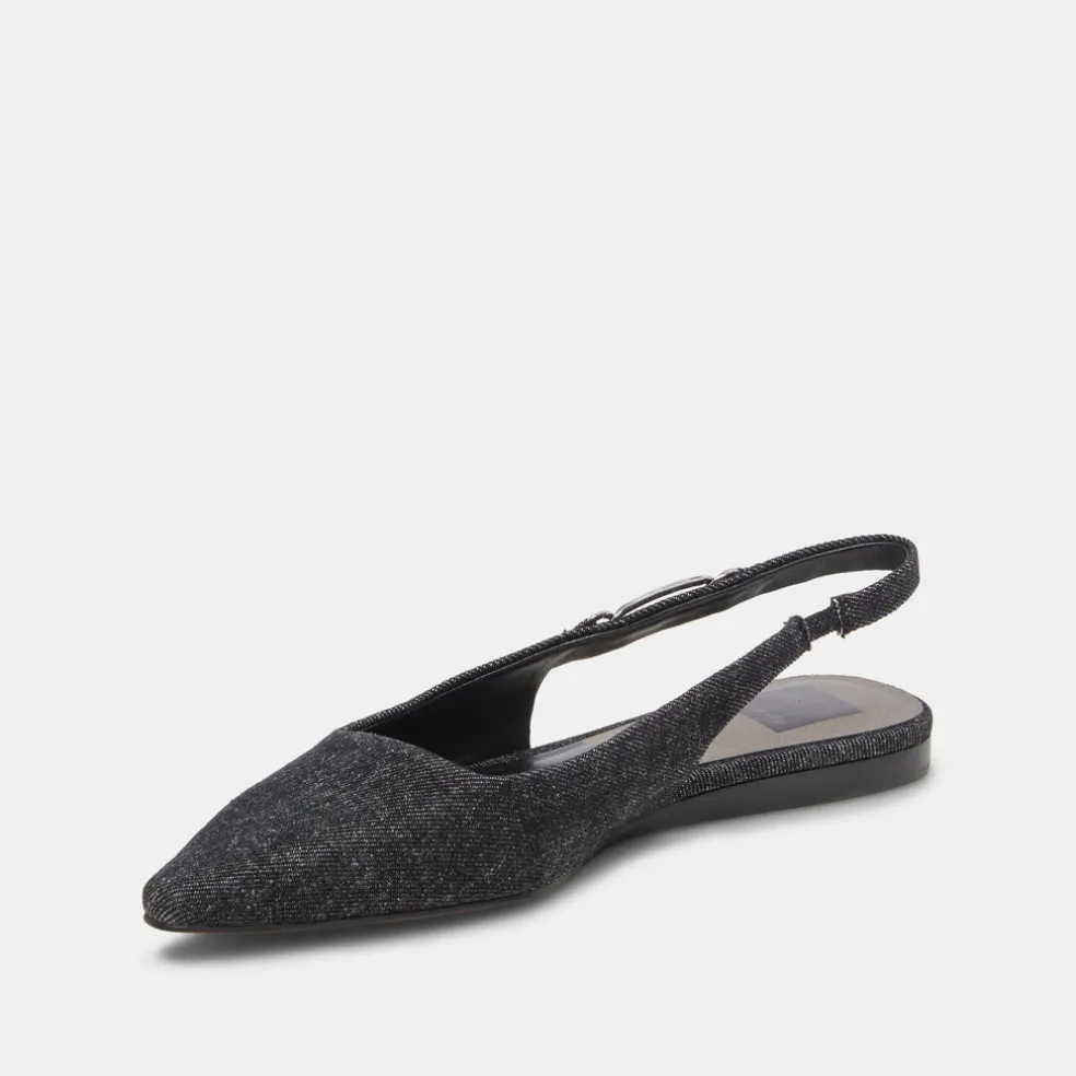 Elley Flats Carbon Denim