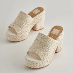 Elora Heels Off White Raffia
