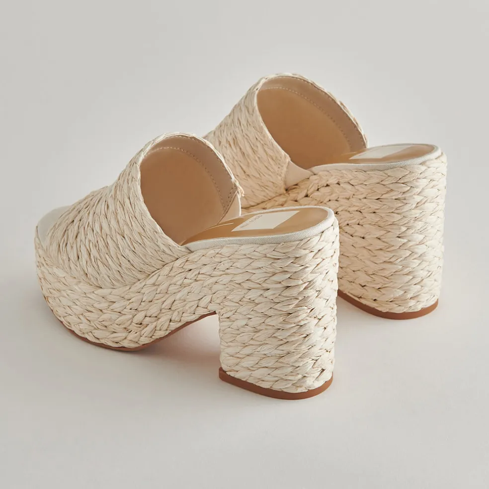 Elora Heels Off White Raffia