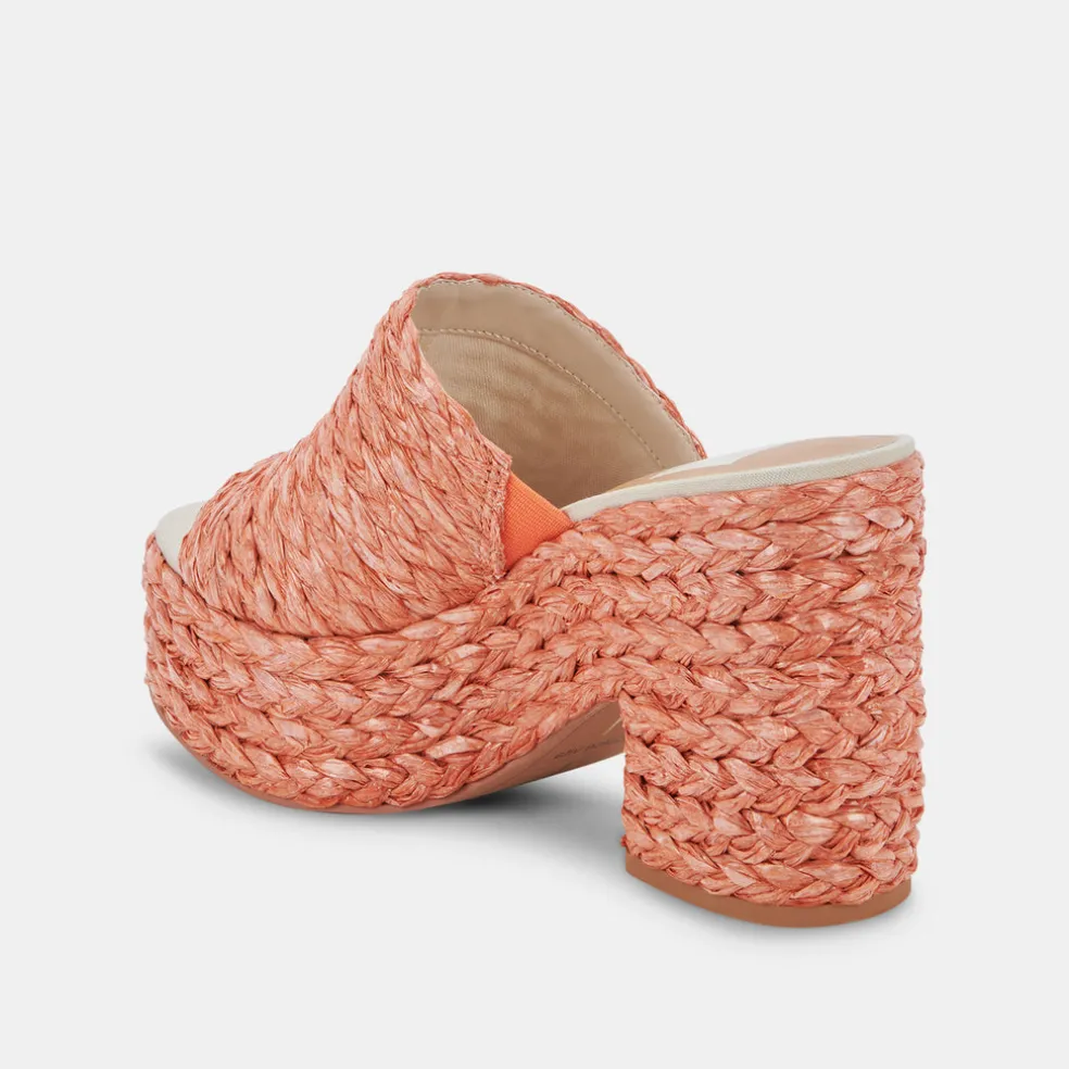 Elora Heels Orange Raffia