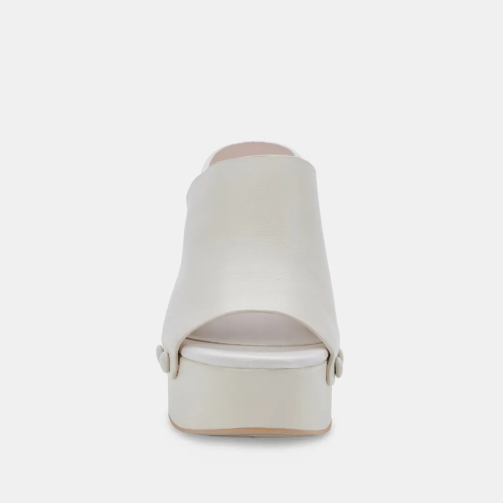 Emol Heels Ivory Leather