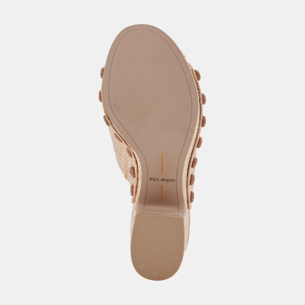 Emol Heels Lt Natural Raffia