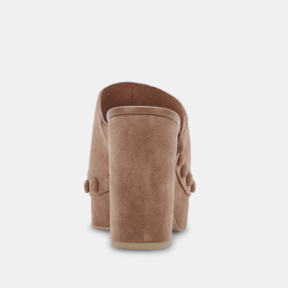 Emol Heels Mushroom Suede