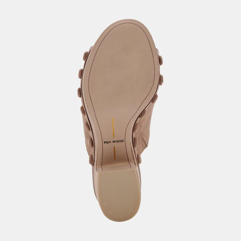 Emol Heels Mushroom Suede