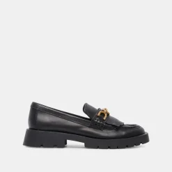Erna Flats Black Leather