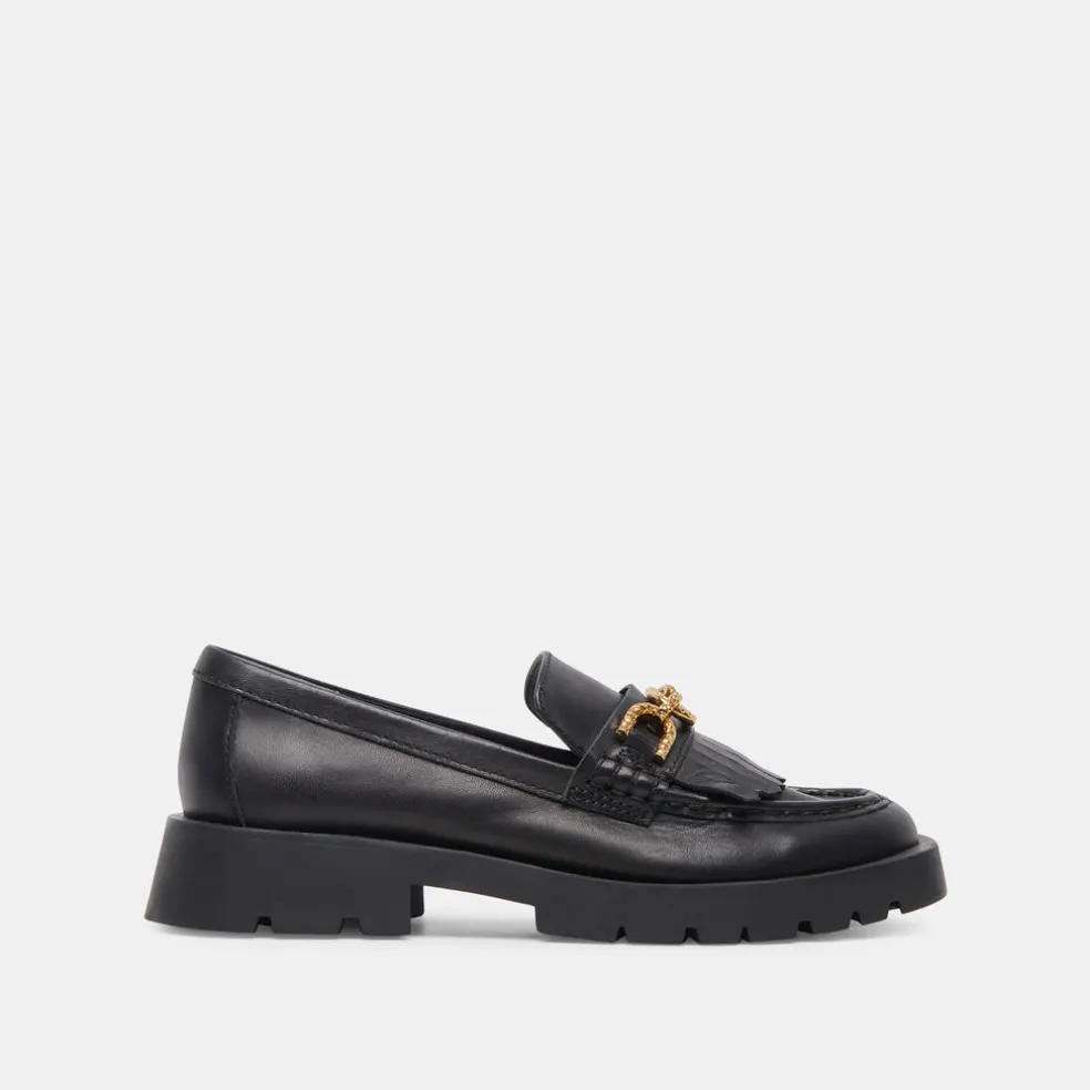 Erna Flats Black Leather