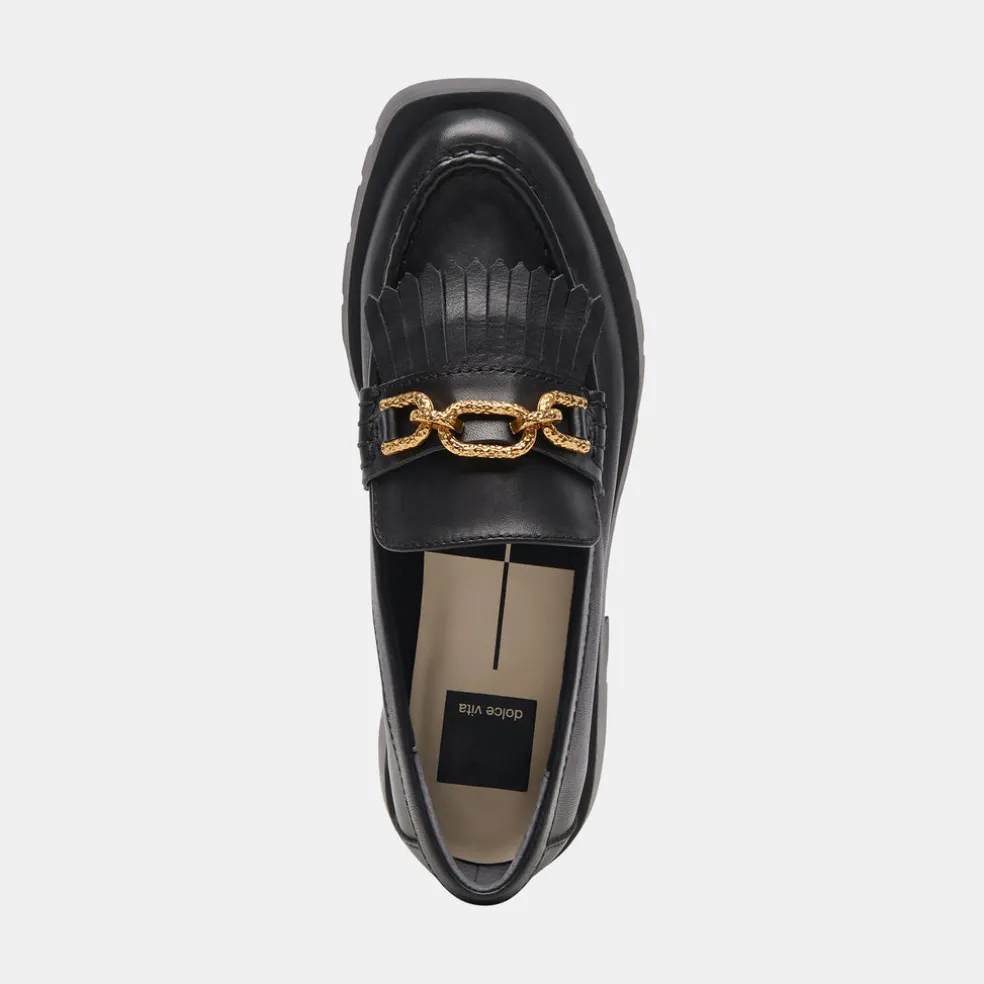 Erna Flats Black Leather