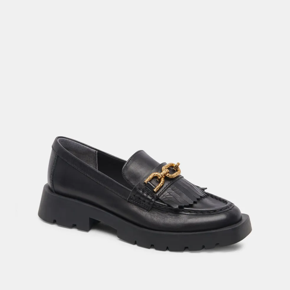 Erna Flats Black Leather