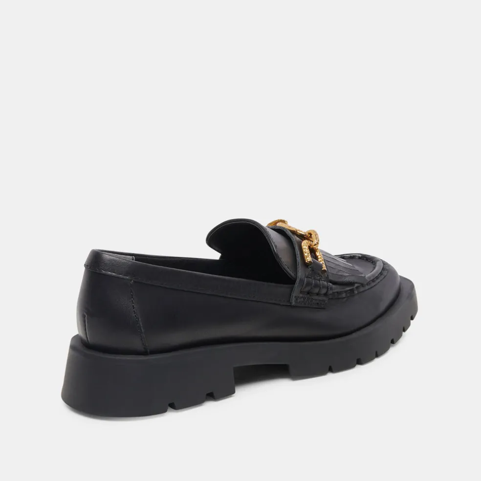 Erna Flats Black Leather