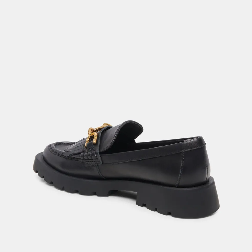 Erna Flats Black Leather