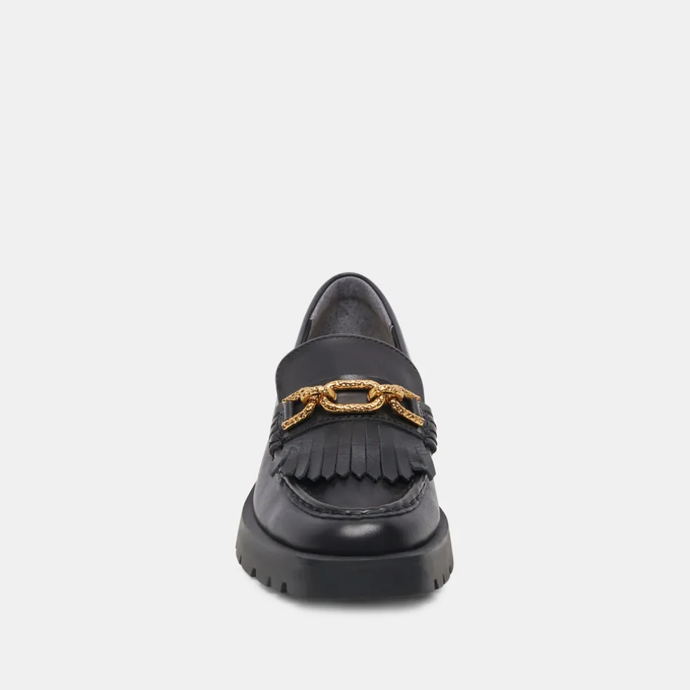 Erna Flats Black Leather