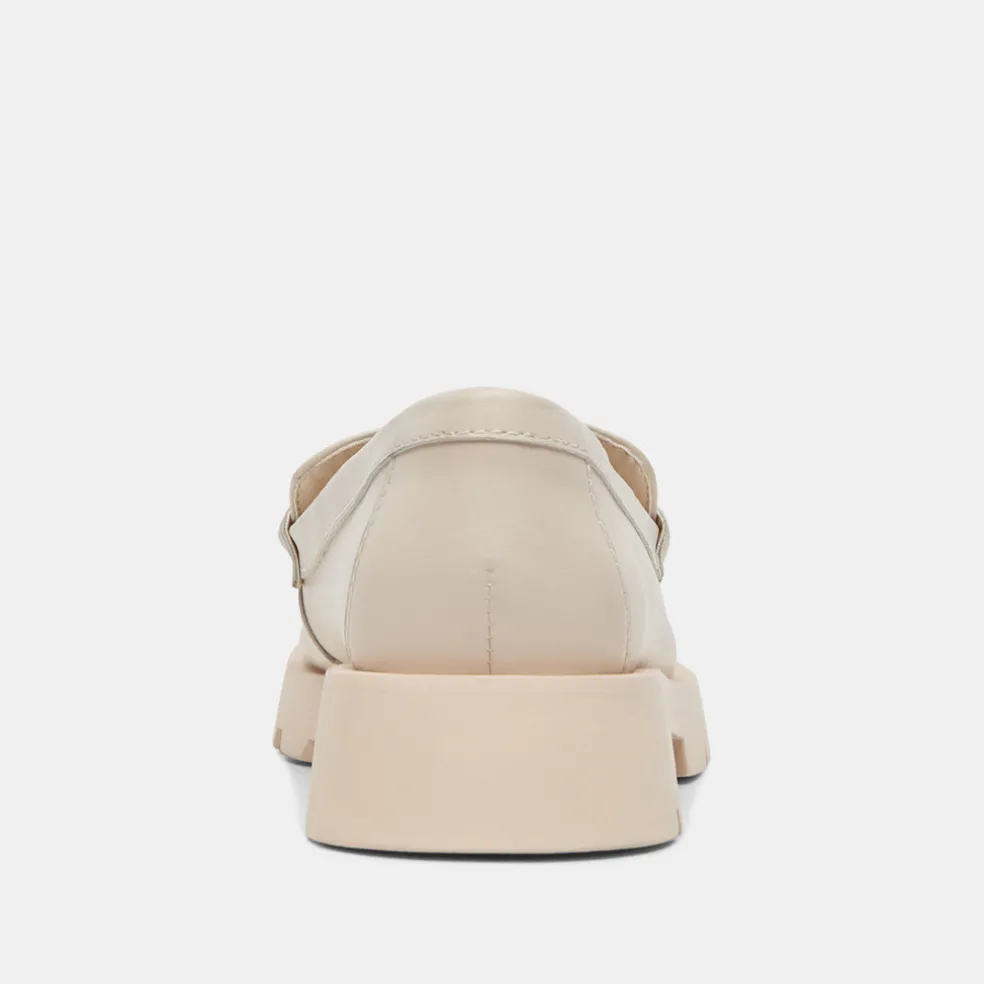 Erna Flats Ivory Leather