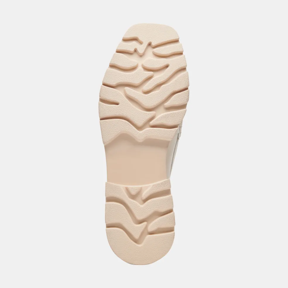 Erna Wide Flats Ivory Leather