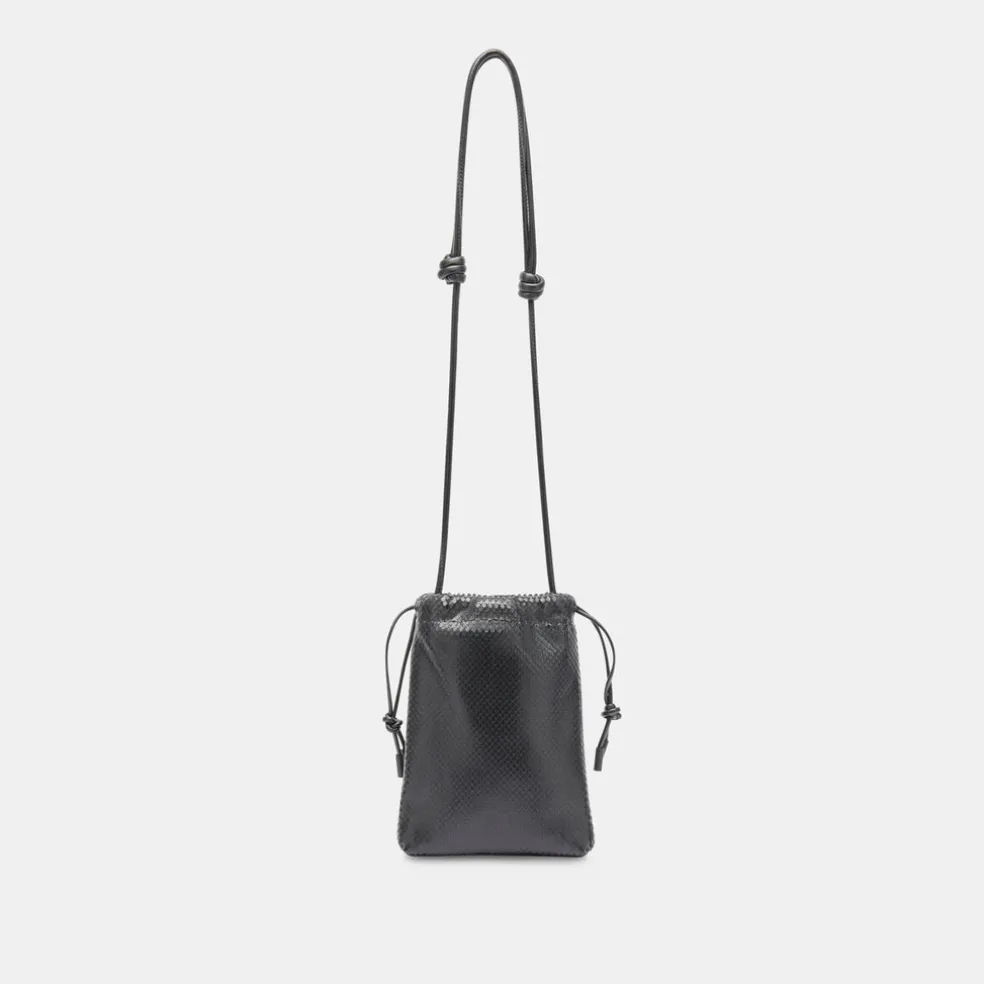 Evie Crossbody Pouch Black Snake Leather