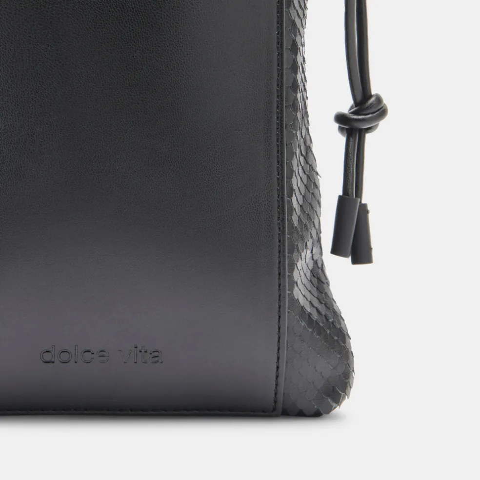 Evie Crossbody Pouch Black Snake Leather