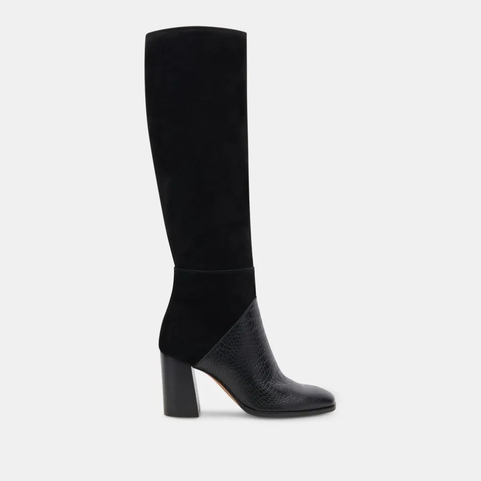 Fynn Boots Black Multi Embossed Leather