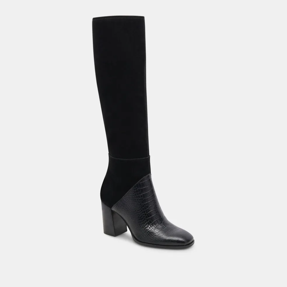 Fynn Boots Black Multi Embossed Leather