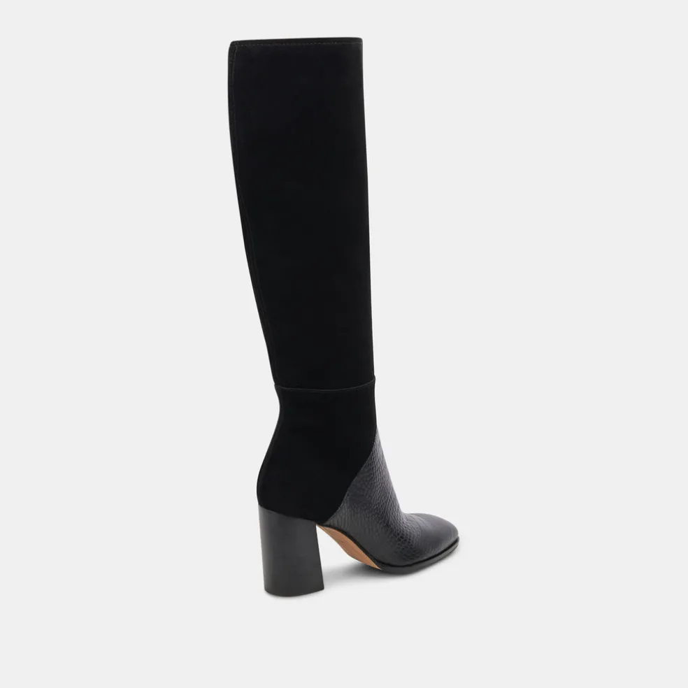 Fynn Boots Black Multi Embossed Leather