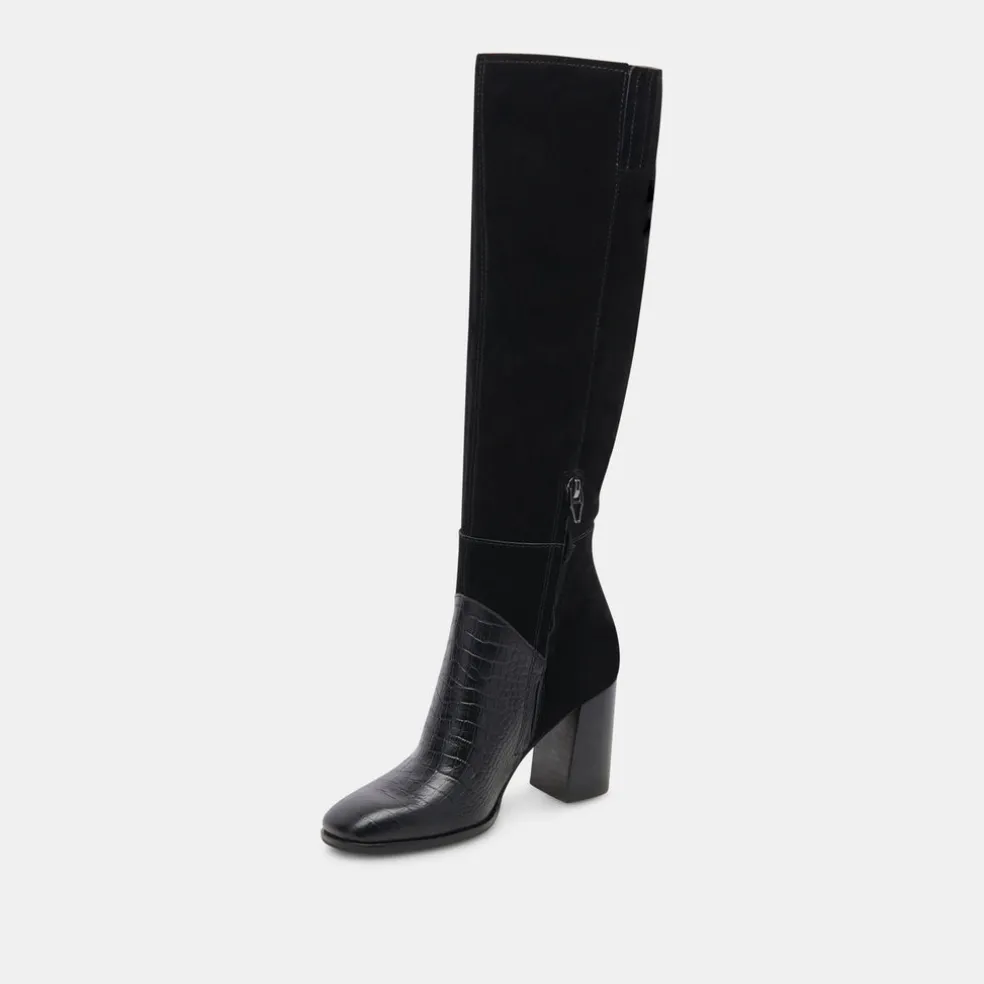 Fynn Boots Black Multi Embossed Leather