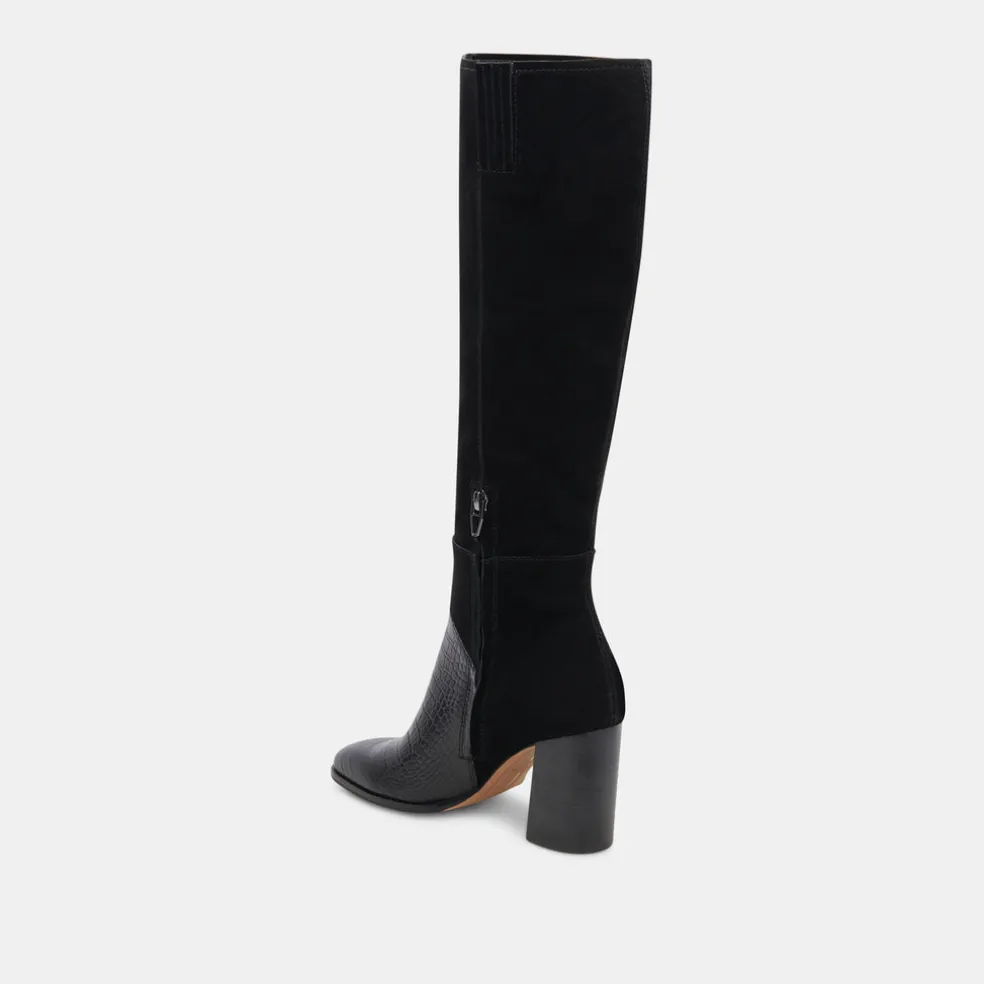 Fynn Boots Black Multi Embossed Leather