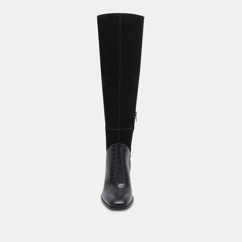 Fynn Boots Black Multi Embossed Leather