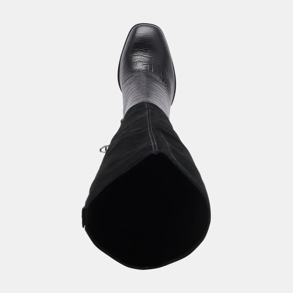Fynn Boots Black Multi Embossed Leather