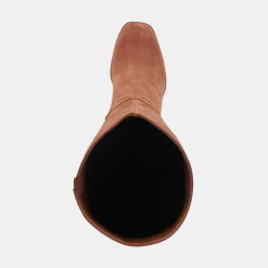 Fynn Wide Calf Boots Dk Brown Suede