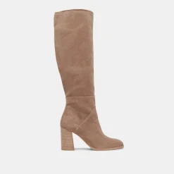 Fynn Wide Calf Boots Truffle Suede