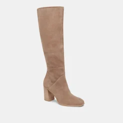 Fynn Wide Calf Boots Truffle Suede