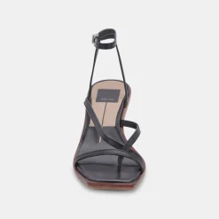 Gemini Wedges Black Leather