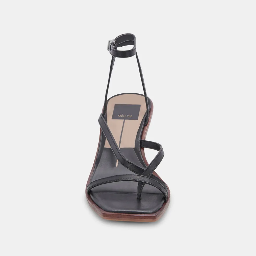 Gemini Wedges Black Leather