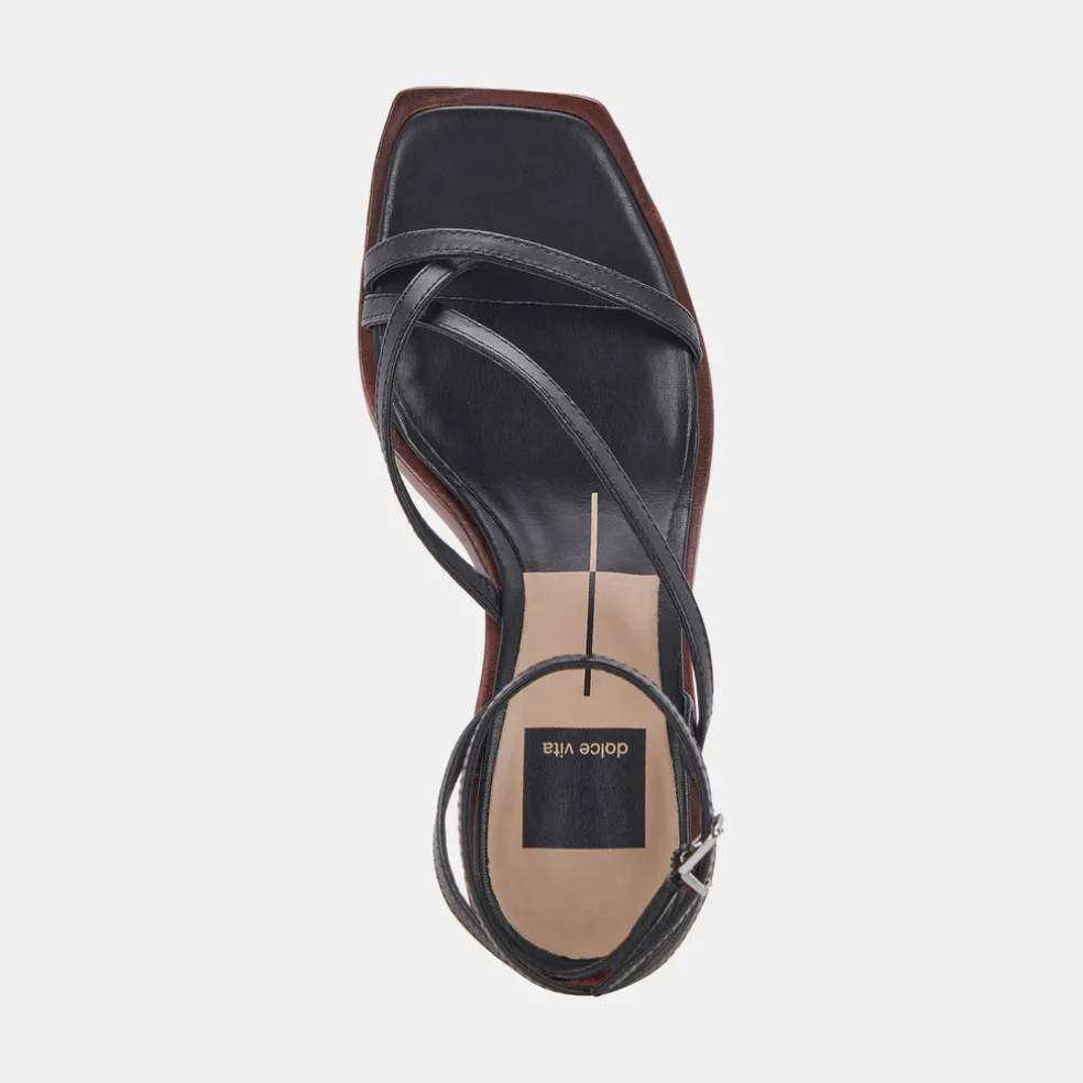 Gemini Wedges Black Leather