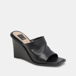 Gilded Wedges Black Leather