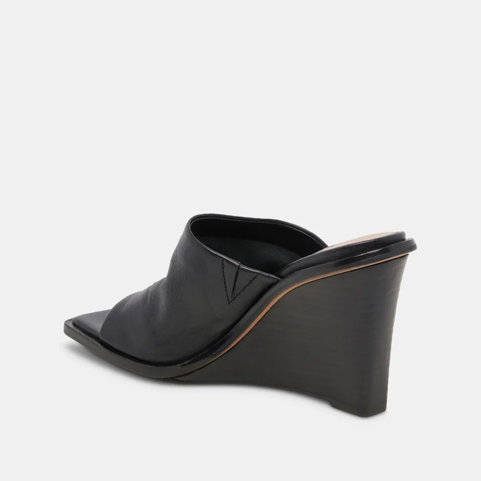Gilded Wedges Black Leather