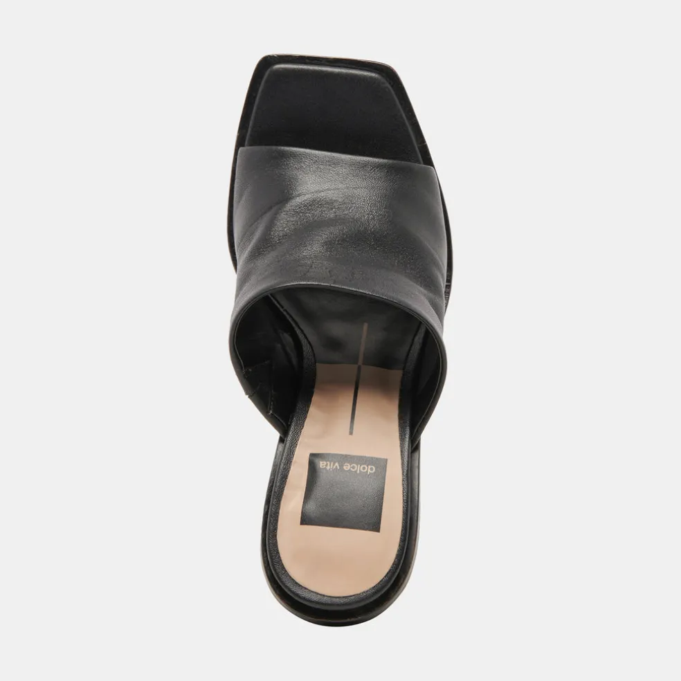 Gilded Wedges Black Leather