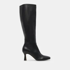 Gyra Wide Calf Boots Black Leather
