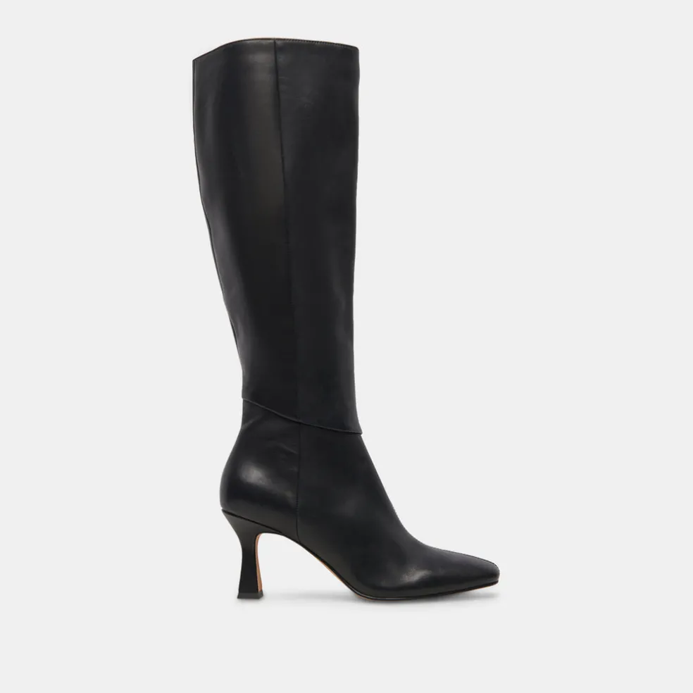 Gyra Wide Calf Boots Black Leather