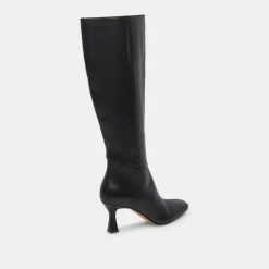 Gyra Wide Calf Boots Black Leather