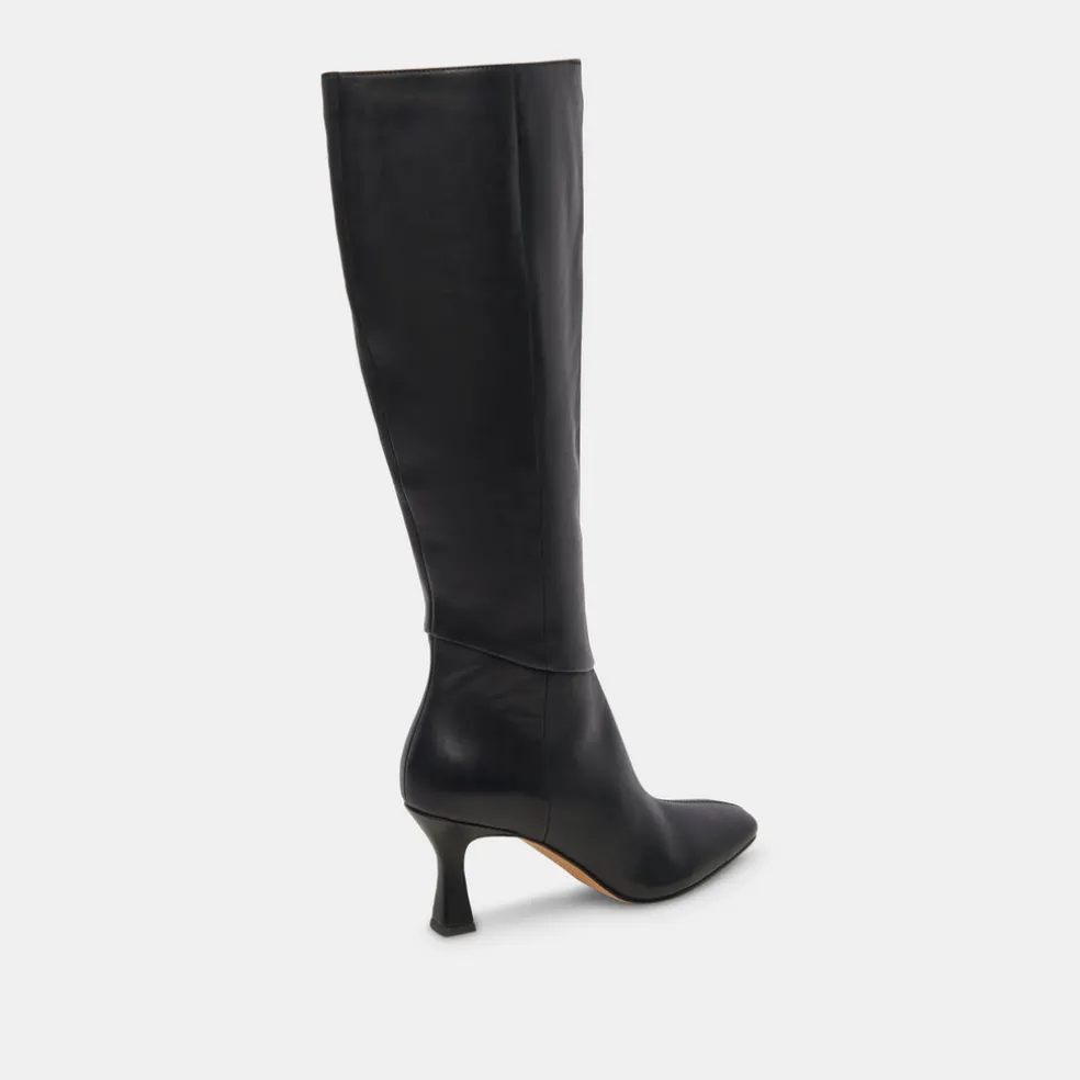 Gyra Wide Calf Boots Black Leather