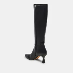 Gyra Wide Calf Boots Black Leather