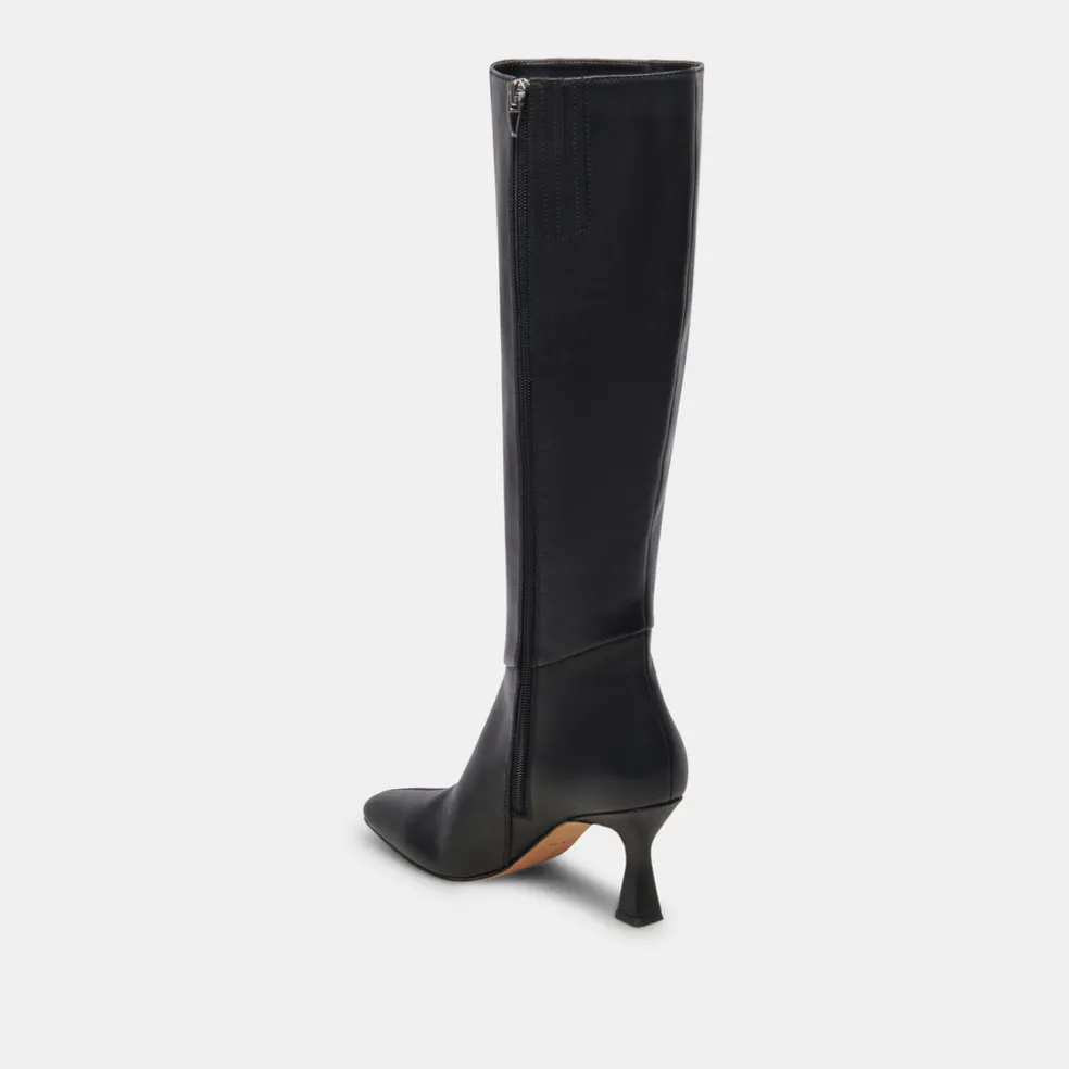 Gyra Wide Calf Boots Black Leather